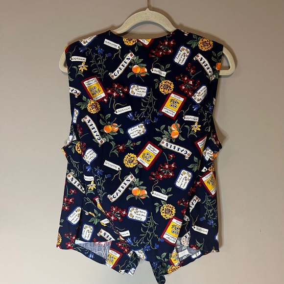 Vintage 1990s Garden Botanical Vest Waistcoat - Picture 4 of 4